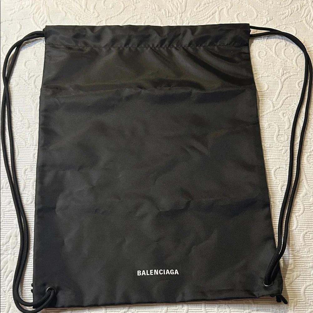 Balenciaga Black Drawstring Backpack